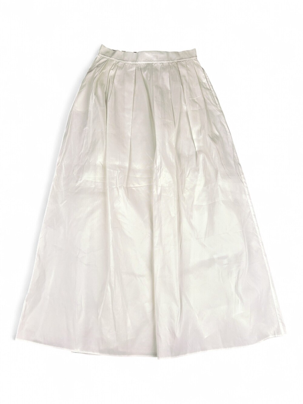 Zara White A-Line Maxi Skirt S Pleated